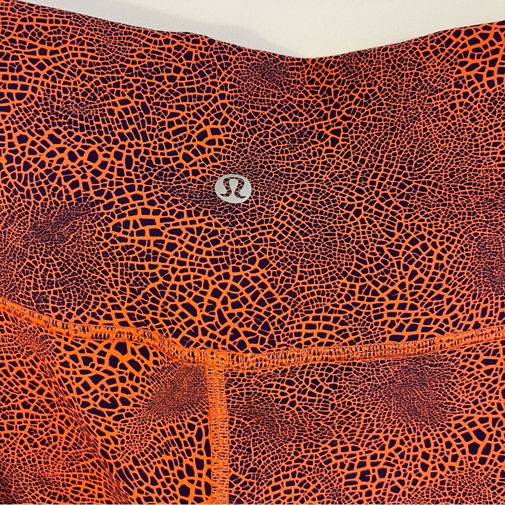 Lululemon Wunder Train HR Tight 25” Womens 14 Geometric Yoga Pants Orange Blue - Picture 6 of 6